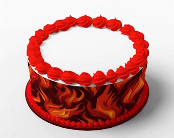 Cake ribbons flames 4 cake images made of fondant, edible