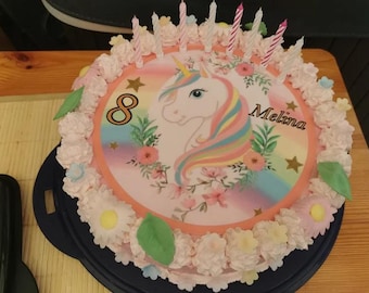 Unicorn cake topper, personalized
