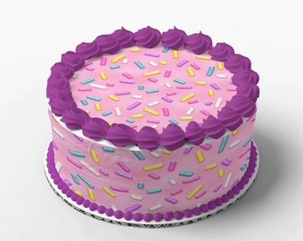 Cake decoration set sugar sprinkles Consisting of 1 cake topper and 4 cake ribbons made of fondant, edible
