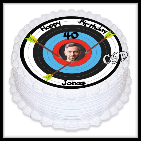 Cake topper target archery, personalized