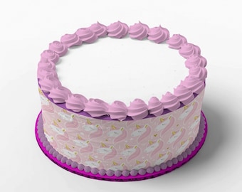 Cake Ribbons Unicorn 4 cake ribbons made of fondant, edible