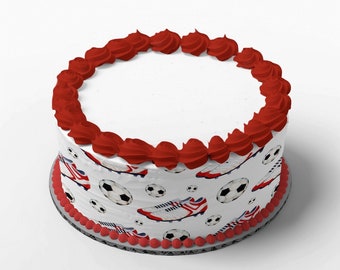 Cake Ribbons Football 4 Cake Ribbons made of fondant, edible