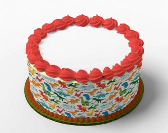 Dinosaur Cake Ribbons 4 Fondant Cake Ribbons, edible