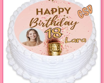 Cake topper 18th birthday, personalized