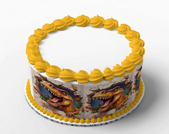 Dinosaur Cake Ribbons 4 Fondant Cake Ribbons, edible