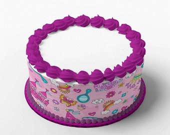 Cake Ribbons Princessin 4 Cake Ribbons made of fondant, edible