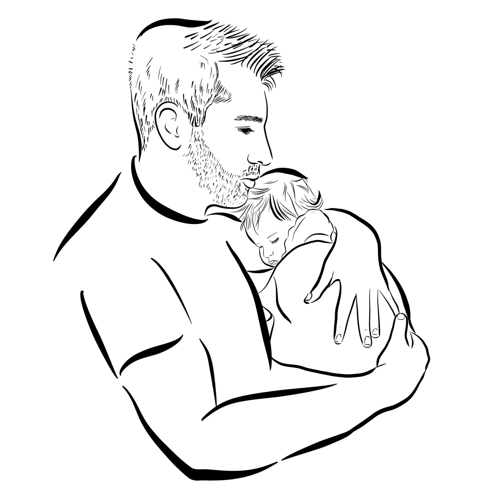 Custom Portrait From Photo For Daddy And Baby Daddy Gift From Etsy