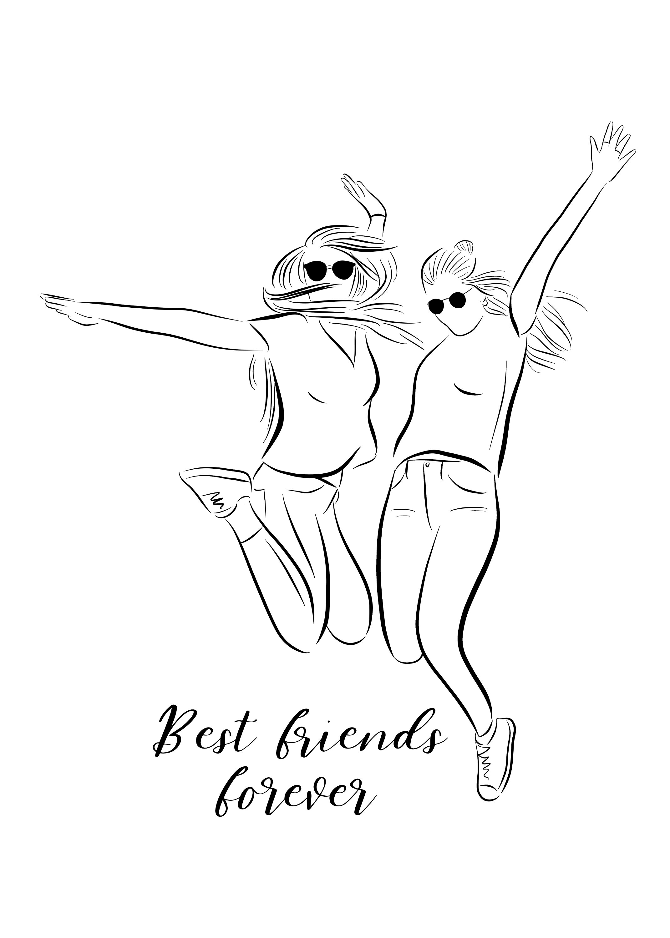 Untitled  Illustration, Bff drawings, Best friend drawings