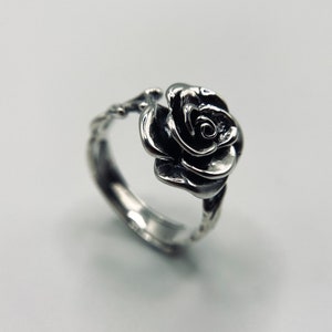 925 Sterling Silver Enchanted Rose Ring - Adjustable Rose Flower - Forever Rose - Wanderlust Jewellery - Boho Nature Ring - Gift For Her