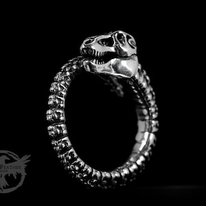 Adjustable T-Rex Fossil Ring - Sterling Silver Dinosaur Ring - Dinosaur Skeleton - Jurassic Park