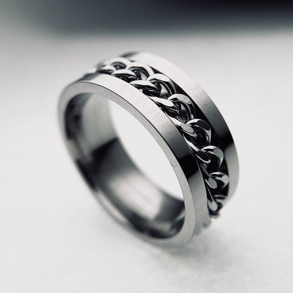 Spinner Ring - Meditation Ring - Finger Spinner -Fidget Ring - Band Ring Gift