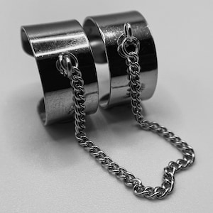 Adjustable Chain Ring Stainless Steel Open Band Ring Midi Stacking Ring Punk Chain Ring image 8