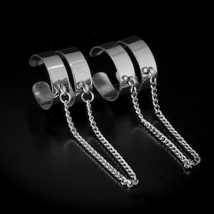 Adjustable Chain Ring Stainless Steel Open Band Ring Midi Stacking Ring Punk Chain Ring 2 x 6mm