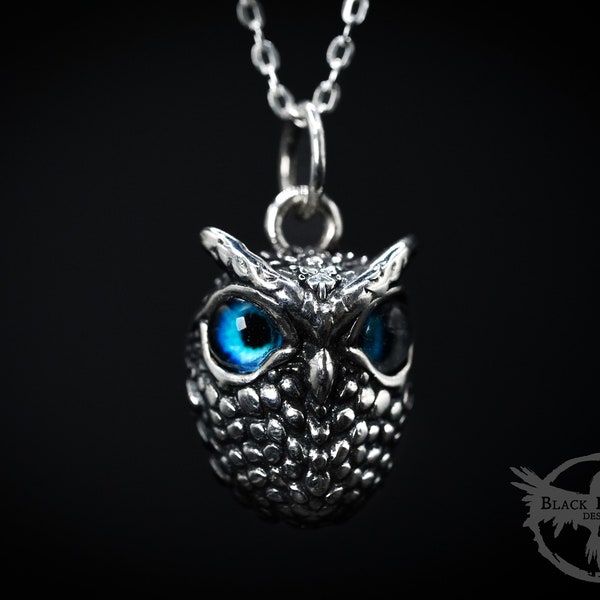 Sterling Silver Owl Pendant - Small Owl Necklace - Mini Barn Owl - Bird Necklace - Gothic Jewellery - Woodland Animal
