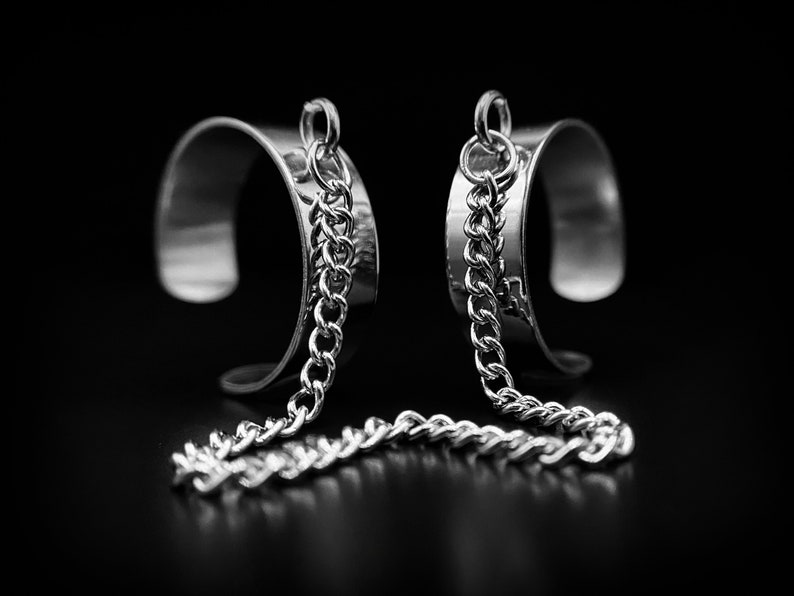 Adjustable Chain Ring Stainless Steel Open Band Ring Midi Stacking Ring Punk Chain Ring 6mm