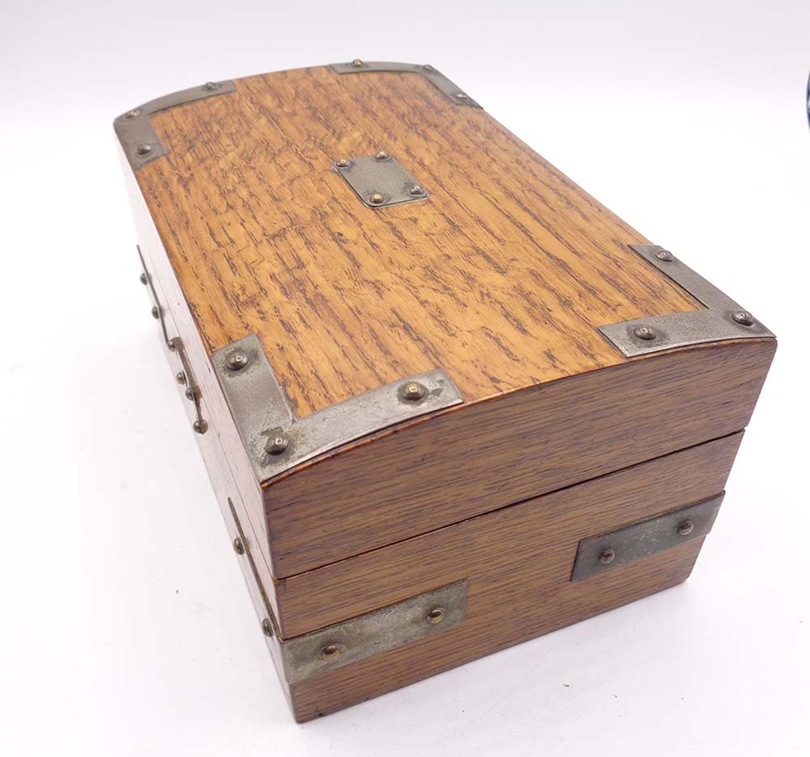 Antique Edwardian Oak Box Etsy