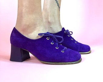 purple suede shoes