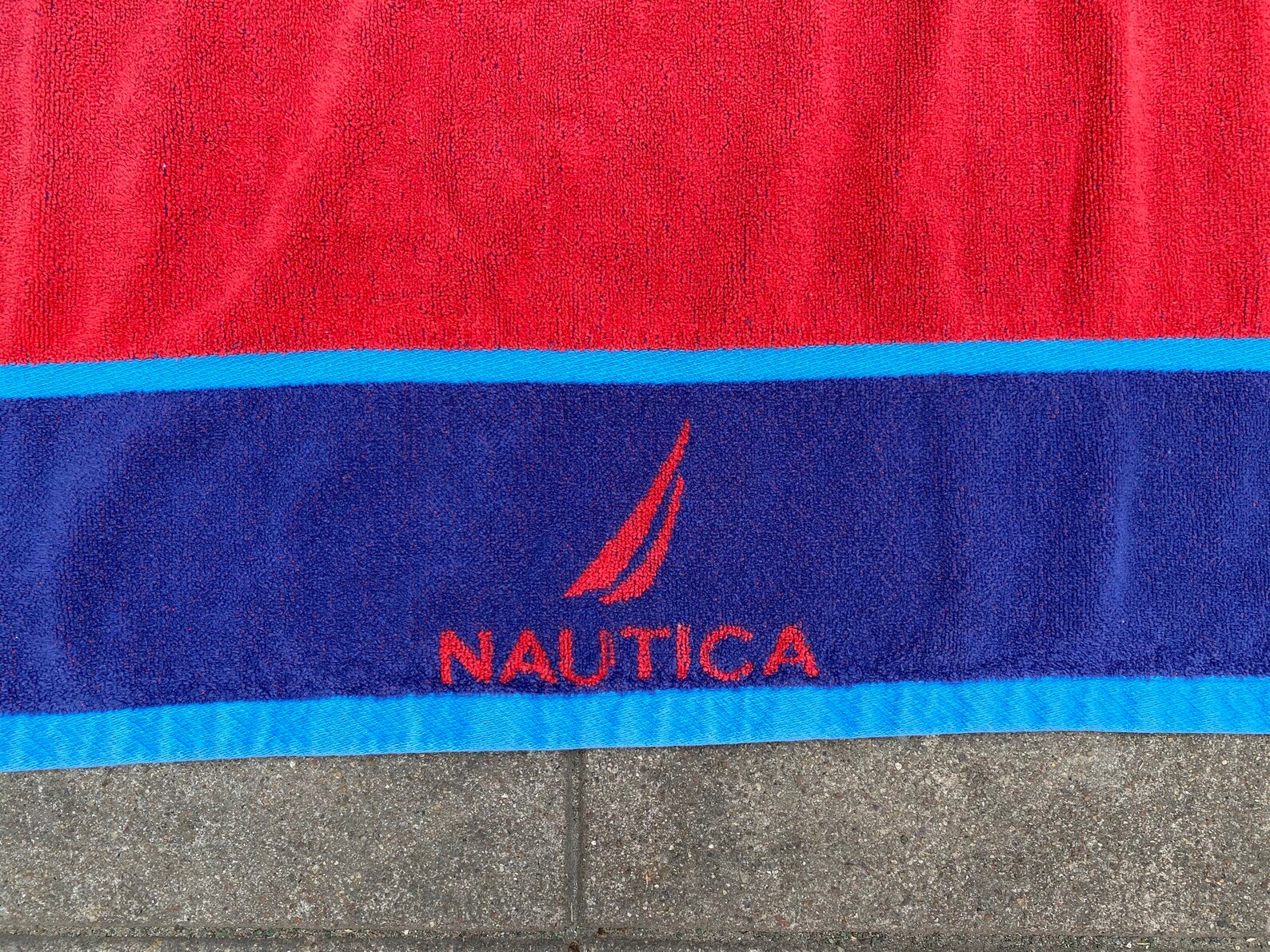 Y2k Nautica Striped Beach Towel Etsy