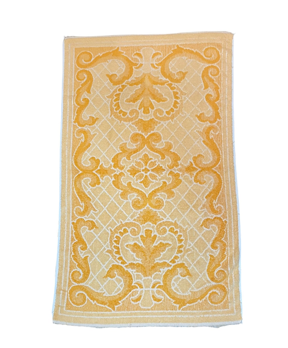 1960s 1970s Vintage Jcpenney Orange Floral Bath Towel Etsy