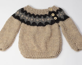 Sweater for 1.5-2 year old boy from organic alpaca wool size 74/86