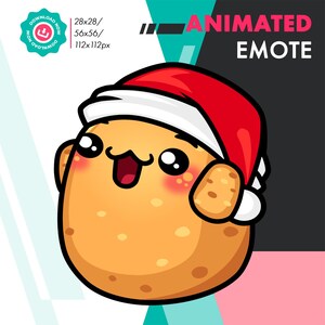 Animated Christmas Potato Dance Emote, Cute Festive Potato Emote For Twitch Youtube Discord Kick Streamers