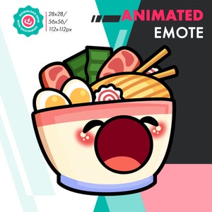 Animowana emotka pop, słodka emotka ramen pop dla streamerów Twitch