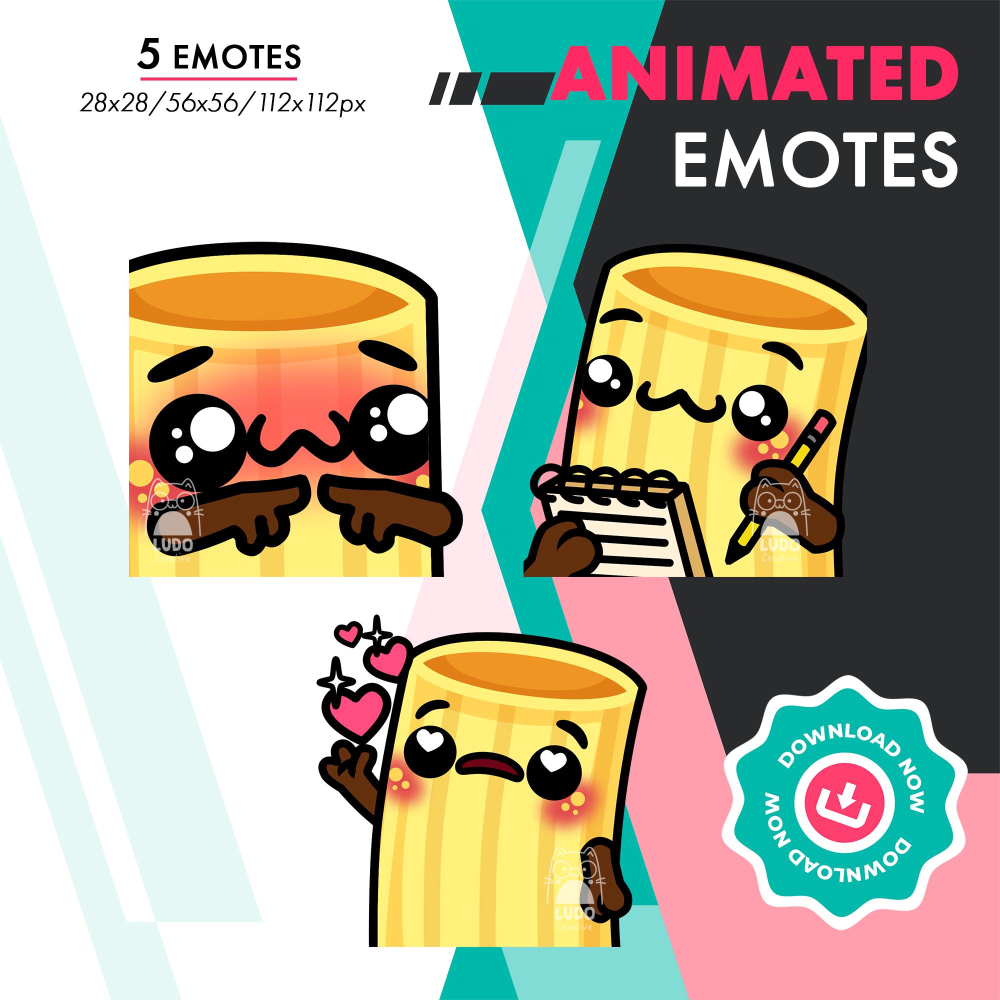 Animated Pasta Emotes Pack 3, 5 Rigatoni Love, Spray, Noted GIF Set for ...