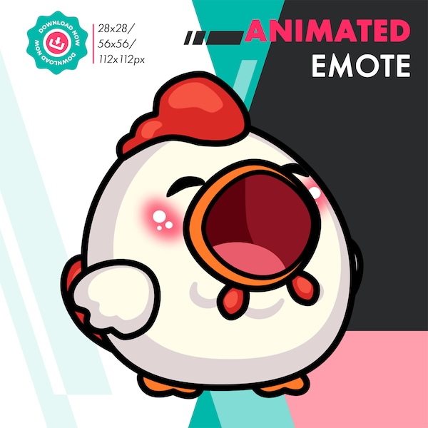 Animated Pop Emote, Cute Chicken Pop Emote For Twitch Streamers