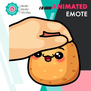 Animated Pet Emote, Cute Potato Petting Emote For Twitch Streamers