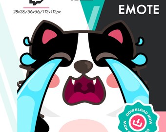 Twitch Cat Emote | Cute Cartoon Cat Cry Emote for Twitch Youtube Discord Streamers