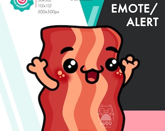 Animated Bacon Dance Emote: Kawaii Food Emote/Alert For Twitch/Youtube/Discord Streamers