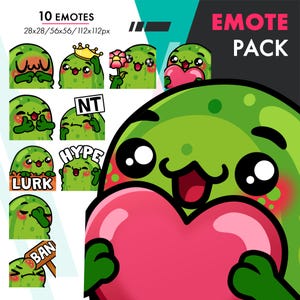 Pickle Emote Bundle 2, 10 Twitch Gherkin Hype, Herz, Lauer Static Emote Set für Streamer
