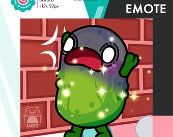 Animated Pickle Hitting Wall Emote, Silly Gherkin Emoji GIF For Twitch Streamers