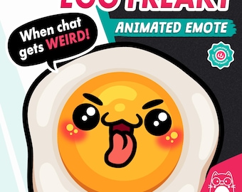 Animated Freaky Fried Egg Emote for Twitch, Youtube, Discord, Kick Streamers (Digital GIF Download)