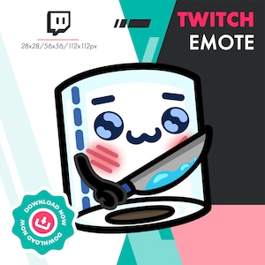 Twitch Toilet Paper Emote | Funny Cute Knife Emote for Twitch Youtube Discord Streamers
