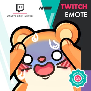 Twitch Hamster Emote | Cute Cartoon Panic Mouse Emote for Twitch Youtube Discord Streamers