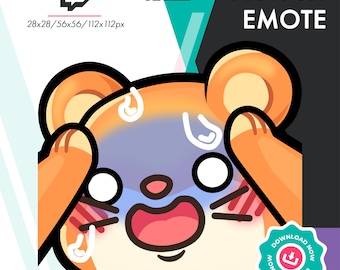 Twitch Hamster Emote | Cute Cartoon Panic Mouse Emote for Twitch Youtube Discord Streamers