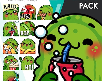 Pickle Emote Bundle, 10 Cute Twitch Gherkin Rip, Cozy Blanket, Raid Emote Set for Streamers