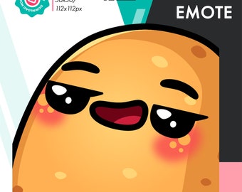 Animated Potato Emote, Cute Smirk Emote For Twitch Youtube Discord Kick Streamers