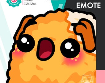 Animated Nugget No Way Emote, Cute Fried Chicken Shocked Emote For Twitch Youtube Discord Kick Streamers