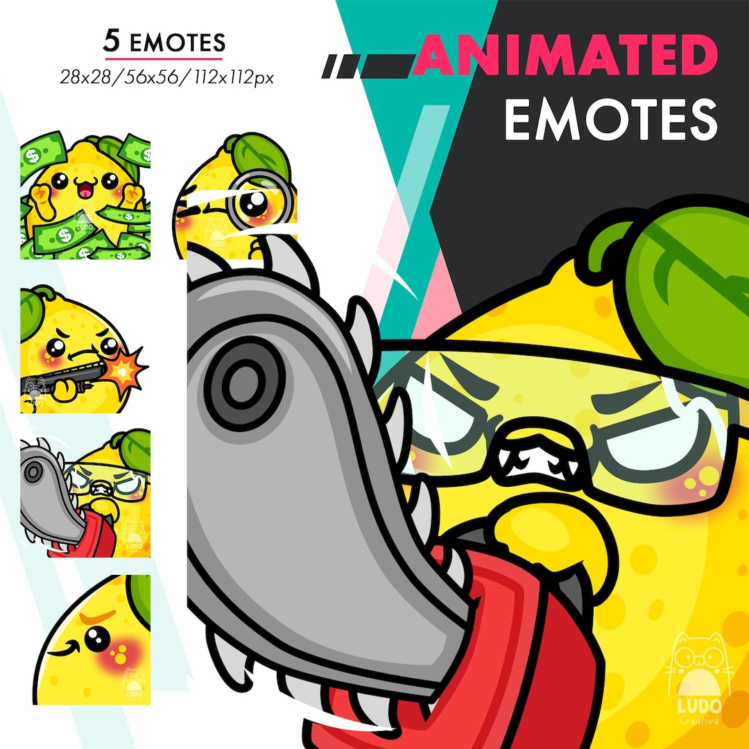Lemon Emotes Animated Lemon Twitch Emotes: Twitch/discord/youtube Streamer Pack (GIF ...