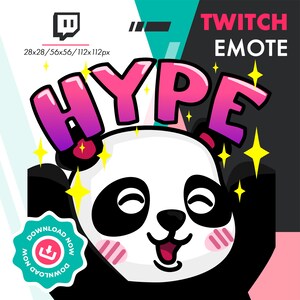 Emoticono Panda de Twitch / Emoticono lindo de bombo para suscriptores de Twitch / Streamers de Discord de Youtube