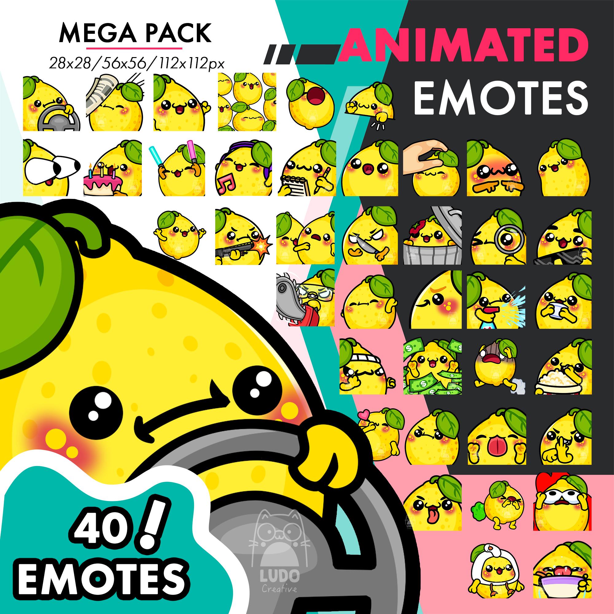Lemon Emotes 40 Animated Lemon Emotes Pack, Mega Fruit Wiggle, POP, Raid GIF Set for ...
