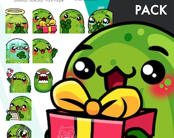 Lot de 3 cornichons, 10 cornichons Twitch mignons notés, rage, cadeau ensemble d'émotes statiques pour streamers