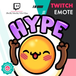 Twitch Egg Emote | Cute Boiled Egg Hype Emote for Twitch Youtube Discord Streamers