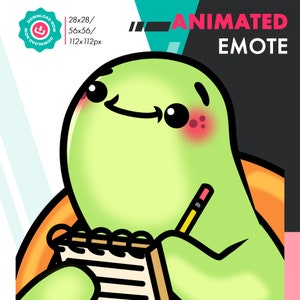 Animated Turtle Emote, Animated Tortoise Noted Emote For Twitch Streamers