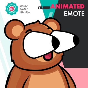 Animated Teddy Bear Emote, Cute Boba Emote For Twitch Youtube Discord Kick Streamers