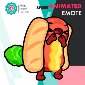 Animated Hotdog Fart Emote, Cute Sausage Gas Emote For Twitch Youtube Discord Kick Streamers