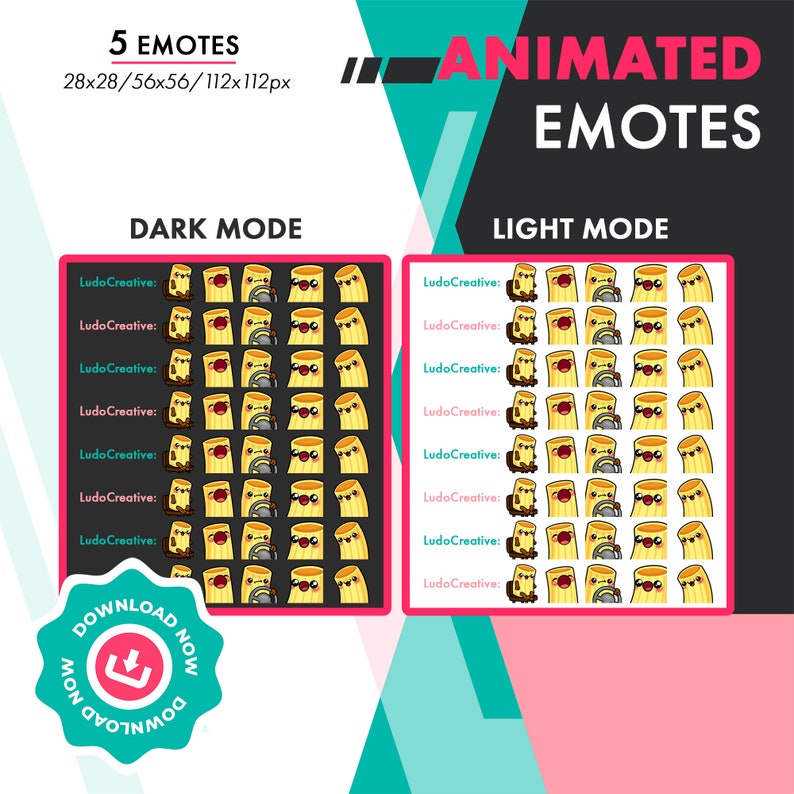 Animated Pasta Emotes Pack, 5 Cute Rigatoni Wiggle, Steering Wheel, Sit ...