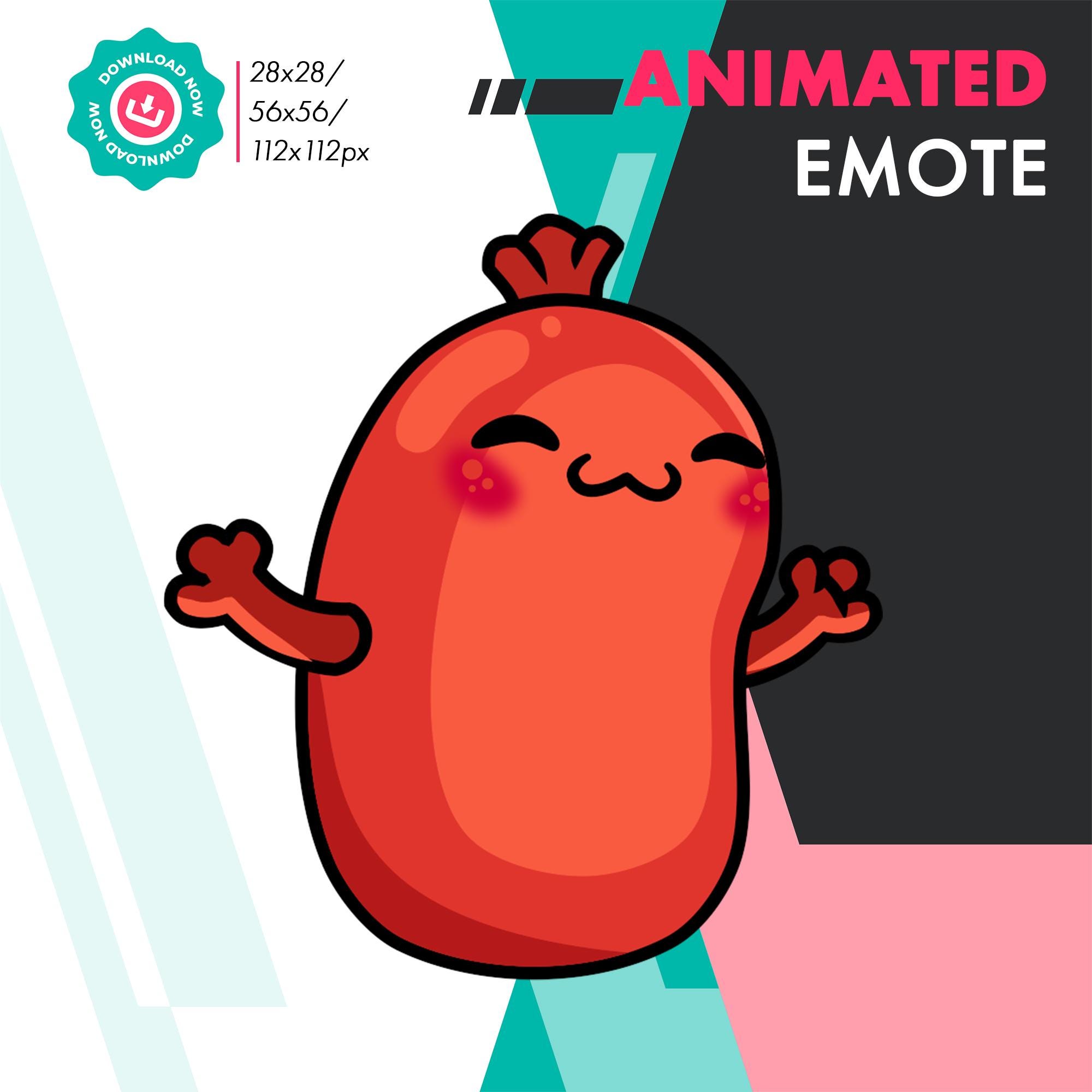 Animated Sausage Dance Emote, Cute Sausage Jam Emote For Twitch Youtube Discord Kick Streamers